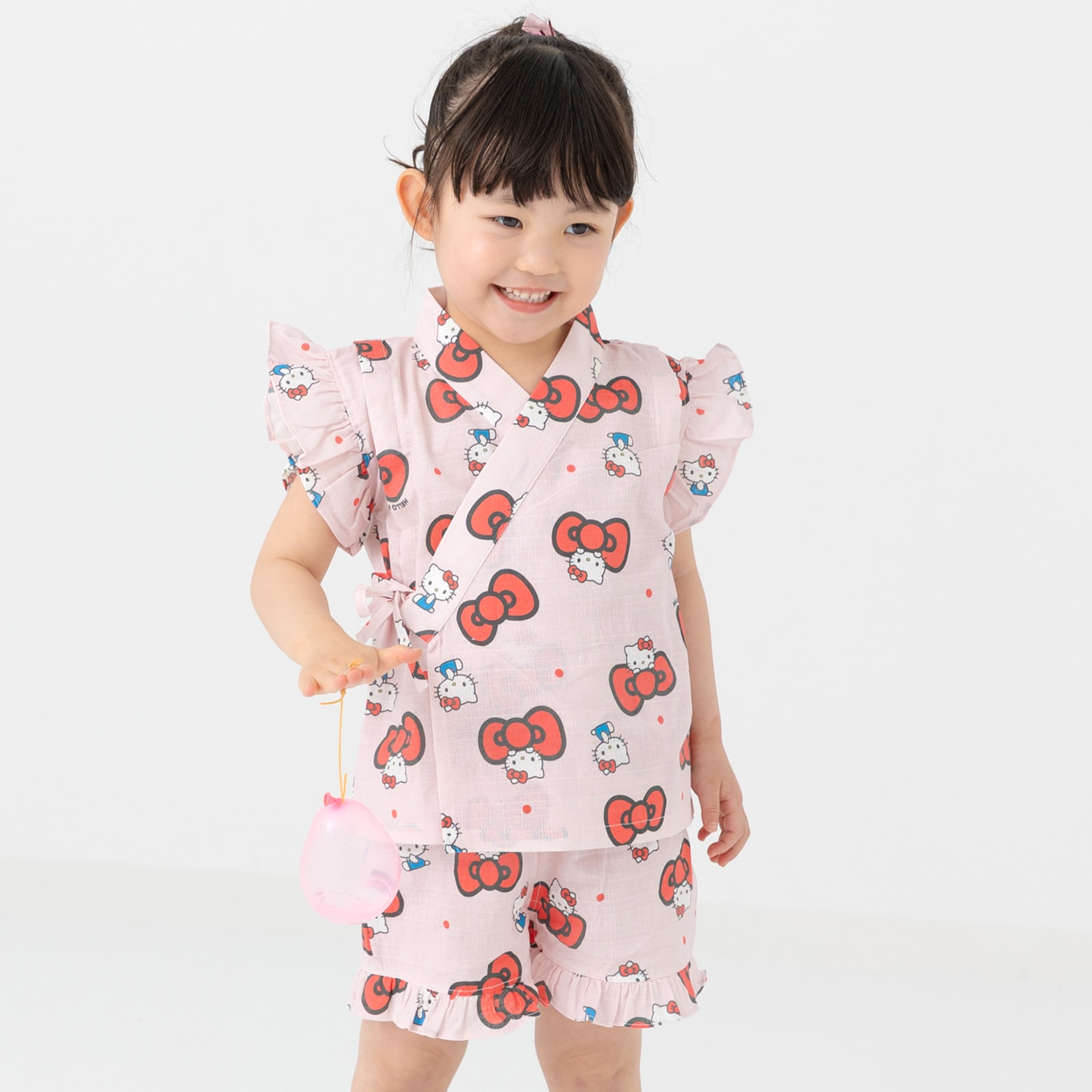 ハローキティ 甚平セット キッズ ベビー服 子供服 浴衣 女の子 綿100％ 総柄 サンリオ SANRIO 夏 90 100 110 120cm | sanrio | 01