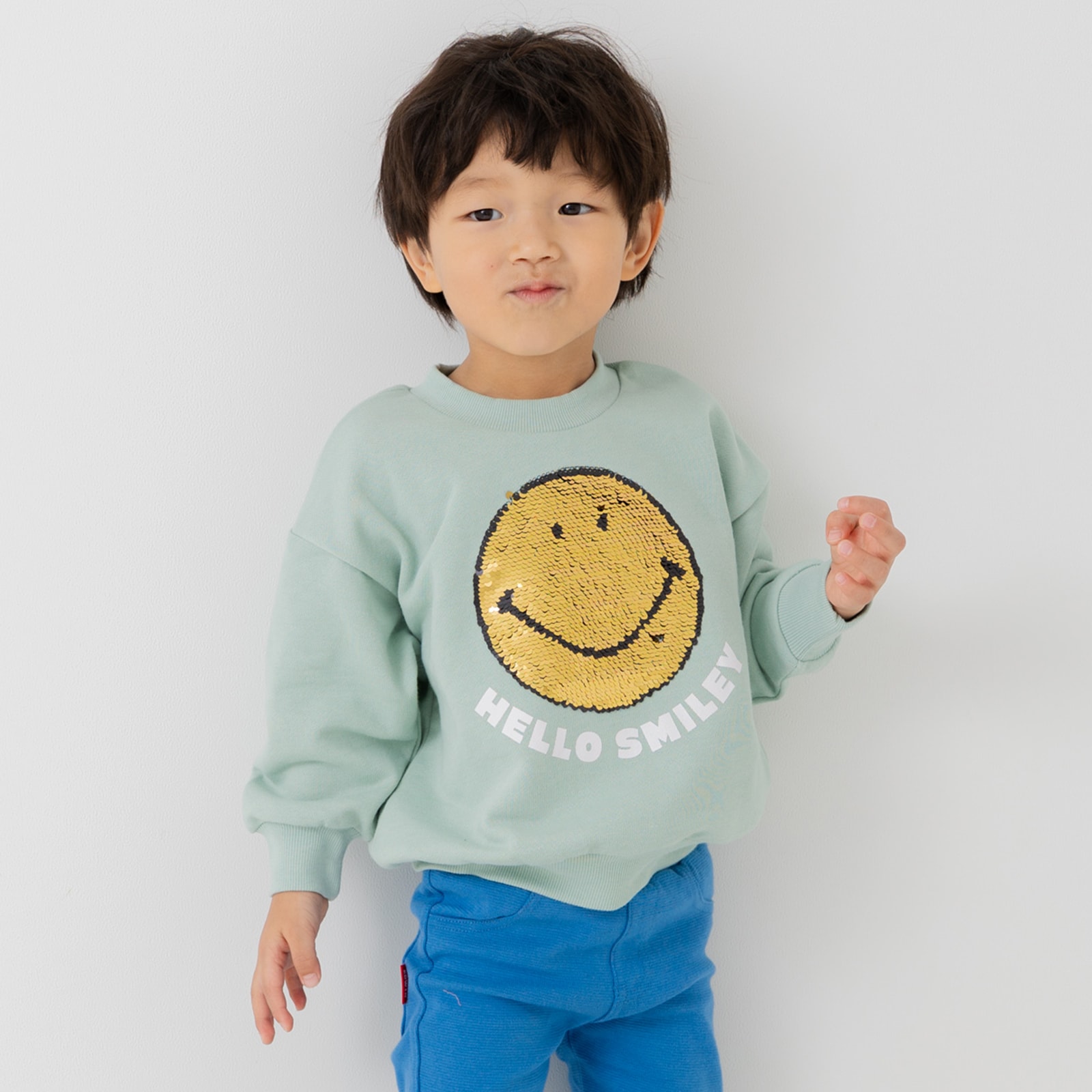 D'ONT WORRY BE HAPPY スウェットトレーナー ニコちゃん スマイリー ニコちゃん トレーナー[品番：HU000004316]｜chil2