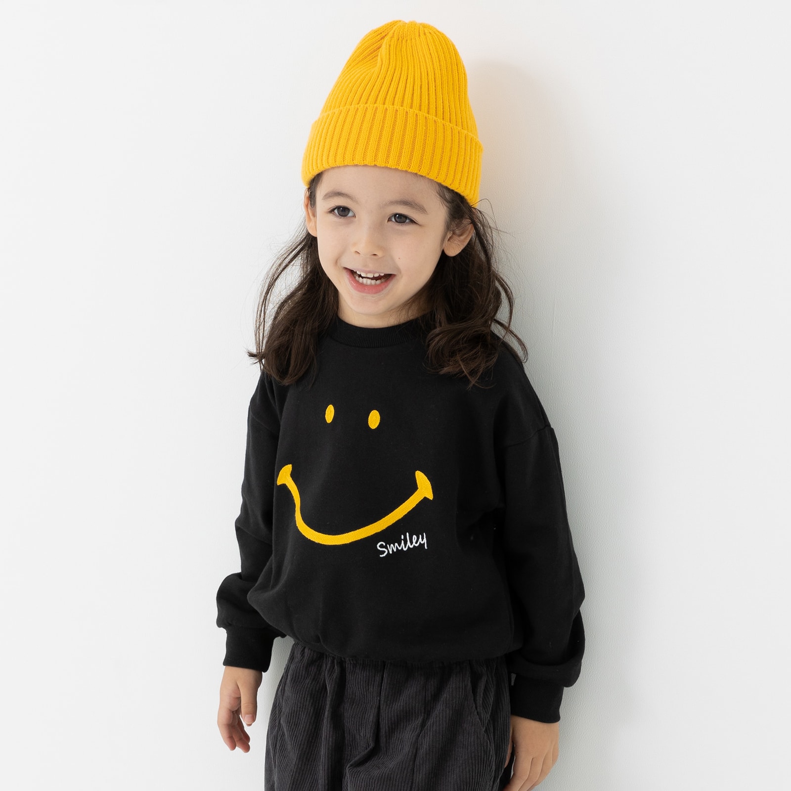 chil2 ネコポス送料無料 在庫処分 キッズ トレーナー スマイリー 子供