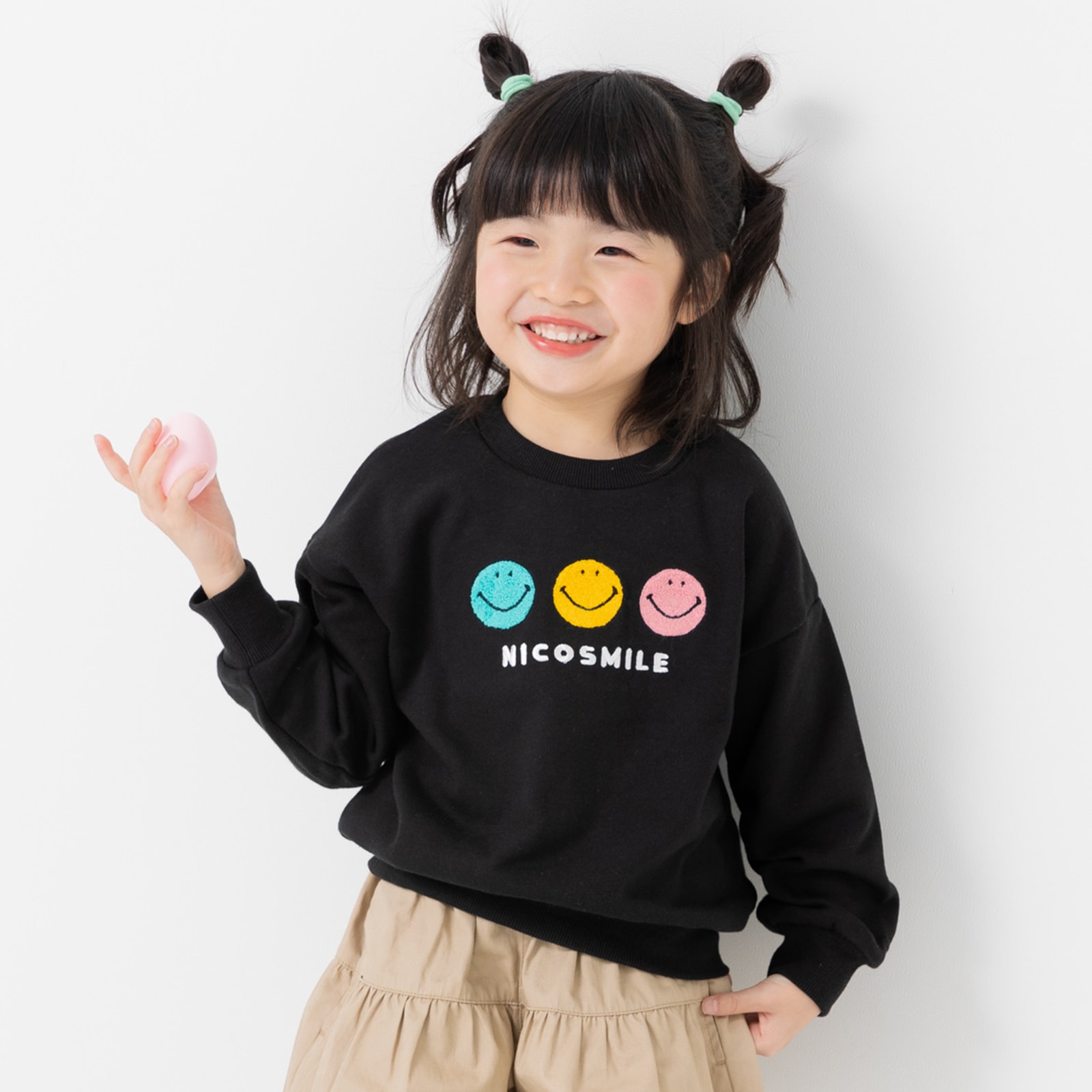 chil2 ネコポス送料無料 在庫処分 キッズ トレーナー スマイリー 子供