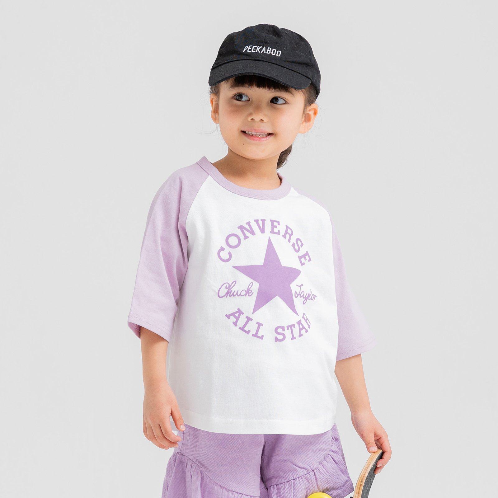 子供服 キッズ コンバース 半袖 Tシャツ ベビー服 男の子 女の子 天竺 ビッグシルエット ラグラン 綿100％ CONVERSE 夏服 80 90  100 110 120 130cm [M便 1/2]