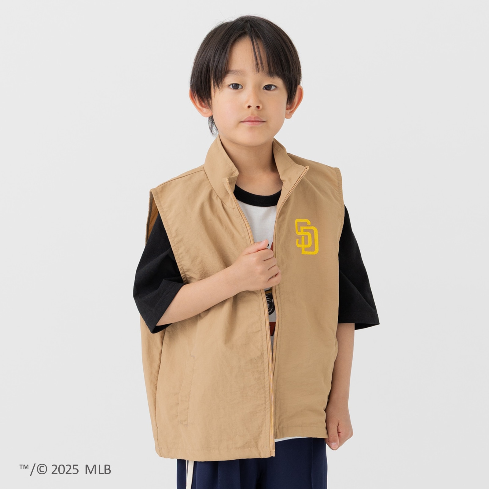 MLB ベスト キッズ 子供服 ロゴ 刺繍 男の子 ナイロン メジャーリーグ ドジャース ヤンキース パドレス 夏 100 110 120 130 140 150 160cm | MLB | 03