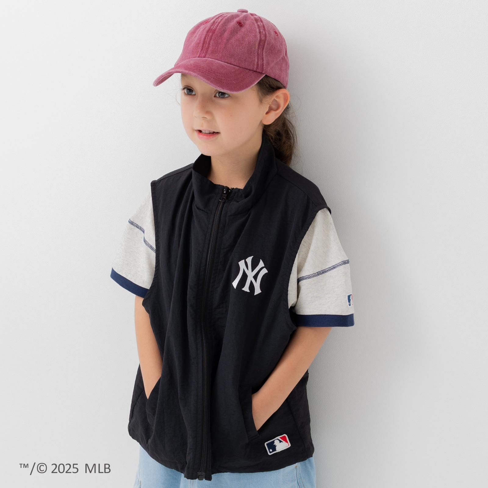 MLB ベスト キッズ 子供服 ロゴ 刺繍 男の子 ナイロン メジャーリーグ ドジャース ヤンキース パドレス 夏 100 110 120 130 140 150 160cm | MLB | 02