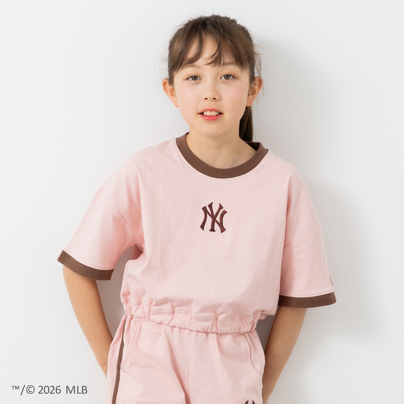 MLB 半袖 Tシャツ キッズ 子供服 メジャーリーグ 女の子 刺繍ロゴ 