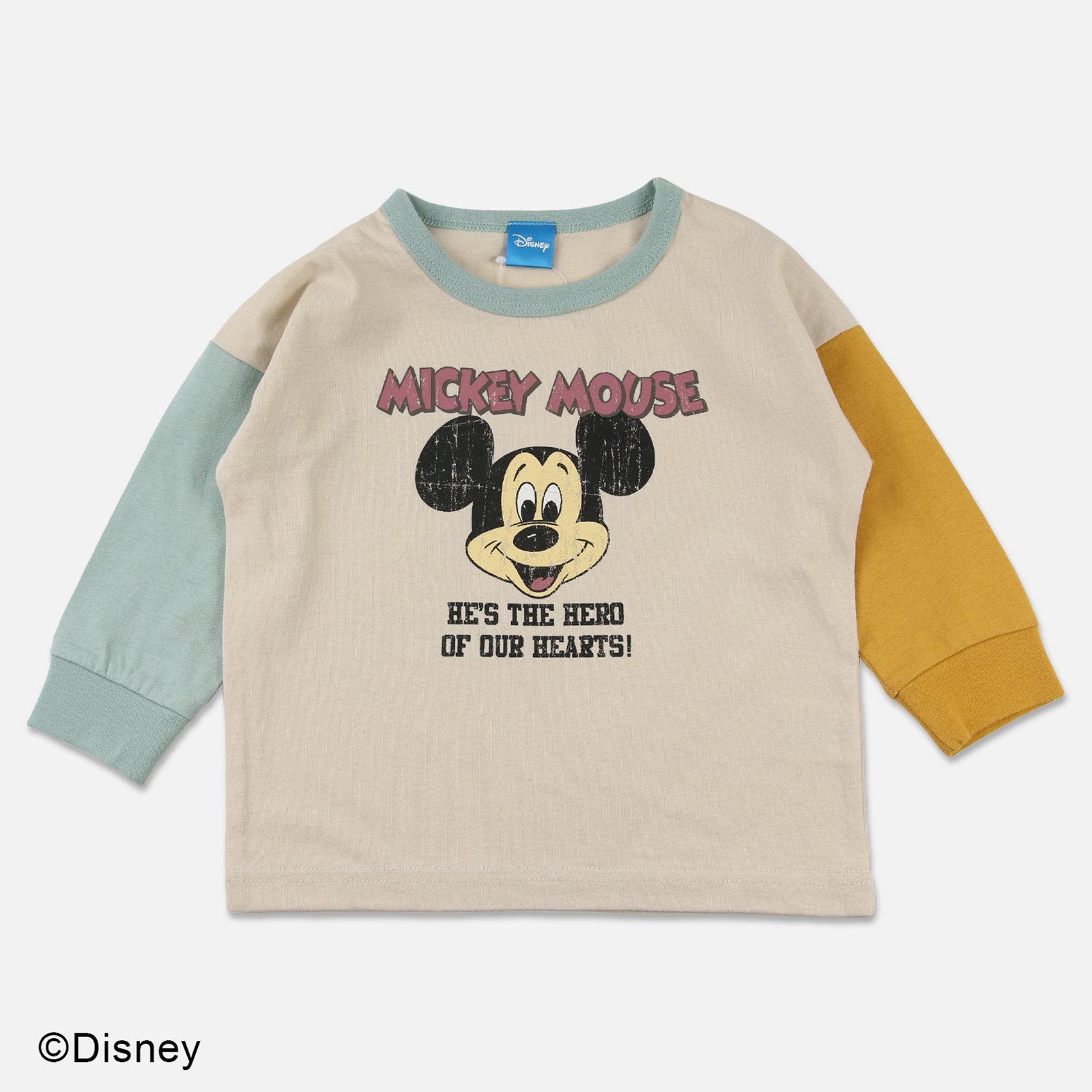 ミッキーマウス 子供服 キッズ 長袖 Tシャツ ベビー服 男の子 女の子 ロンT 綿100％ Disney 秋 80 90 100 110 120  130 140cm [M便 1/2]