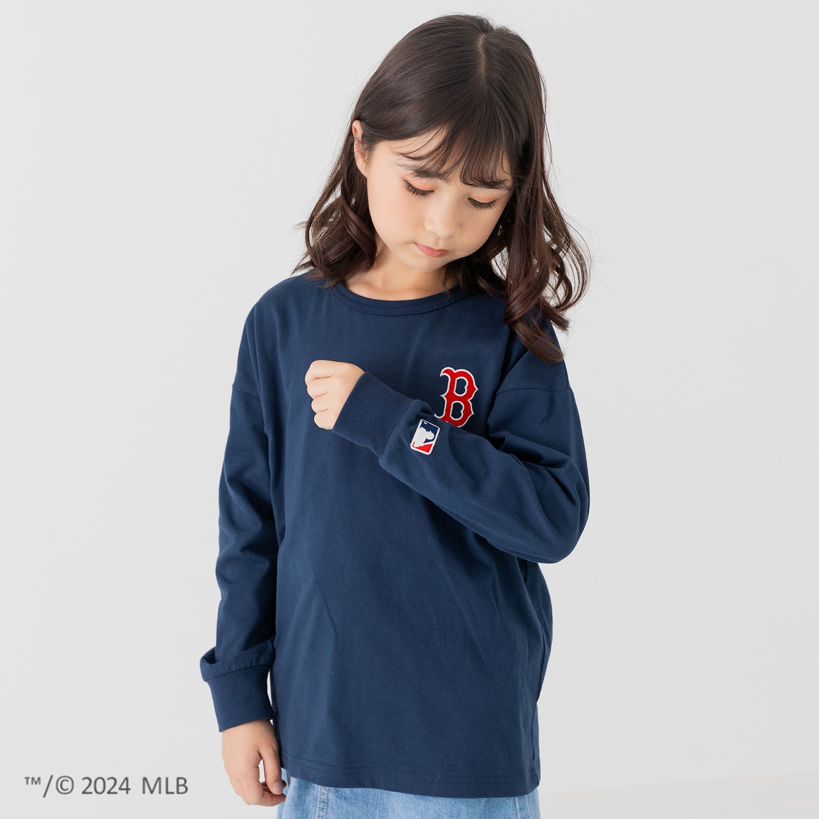 キッズ MLB Tシャツ 長袖  ロンT ベビー服 子供服 男の子 女の子 ロゴ メジャーリーグ 刺...