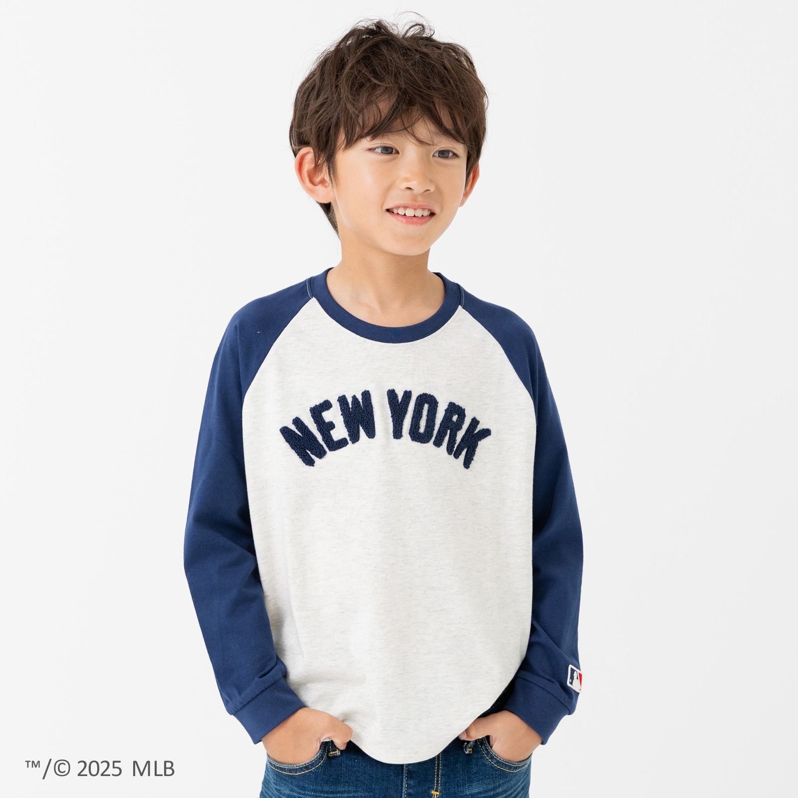 MLB キッズ Tシャツ 長袖 ロンT 子供服 男の子 女の子 ロゴ