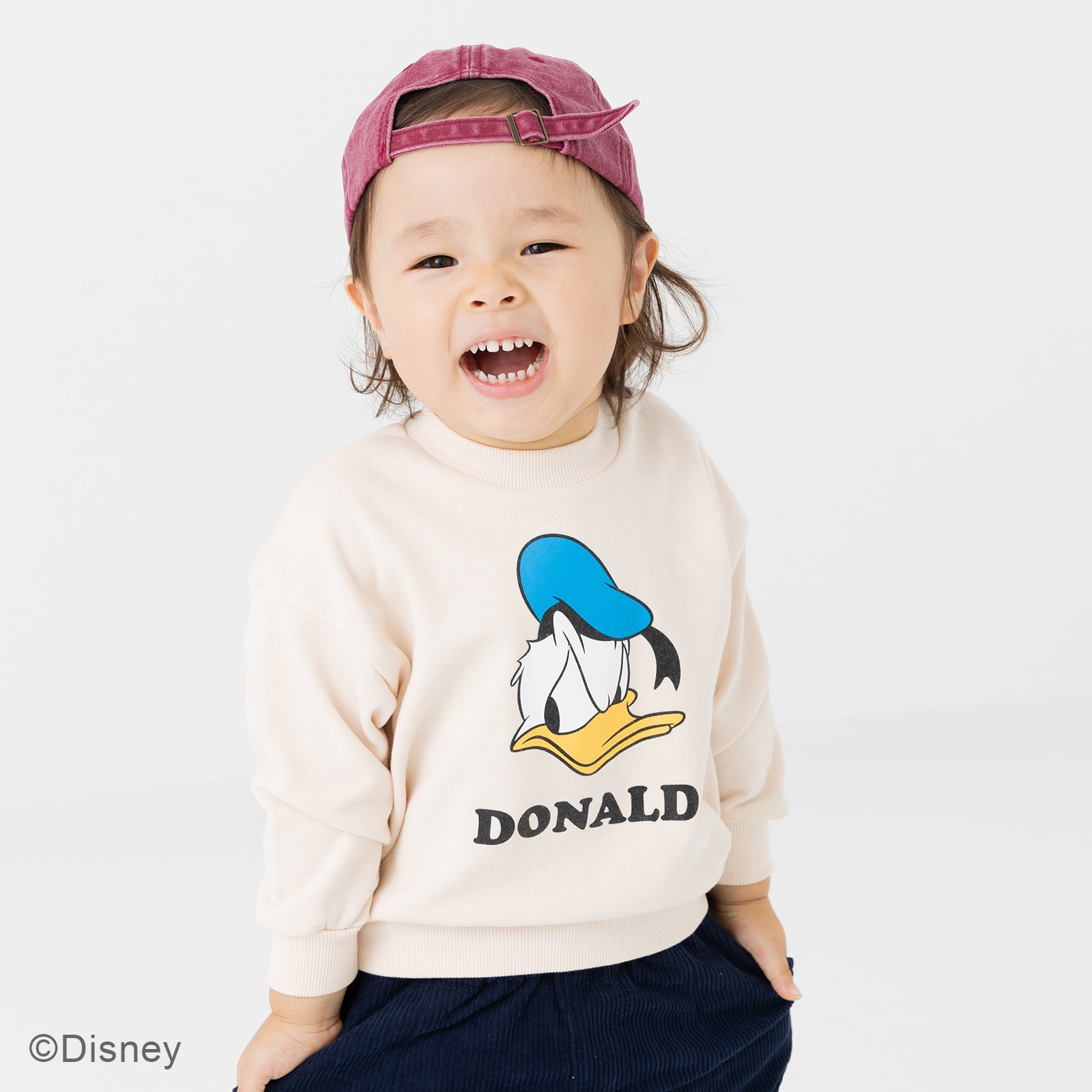 ドナルドダック キッズ トレーナー ベビー服 子供服 ディズニー 長袖 男の子 女の子 キャラクター 裏毛 Disney 秋 80 90 100  110 120 130 140cm [M便 1/1]