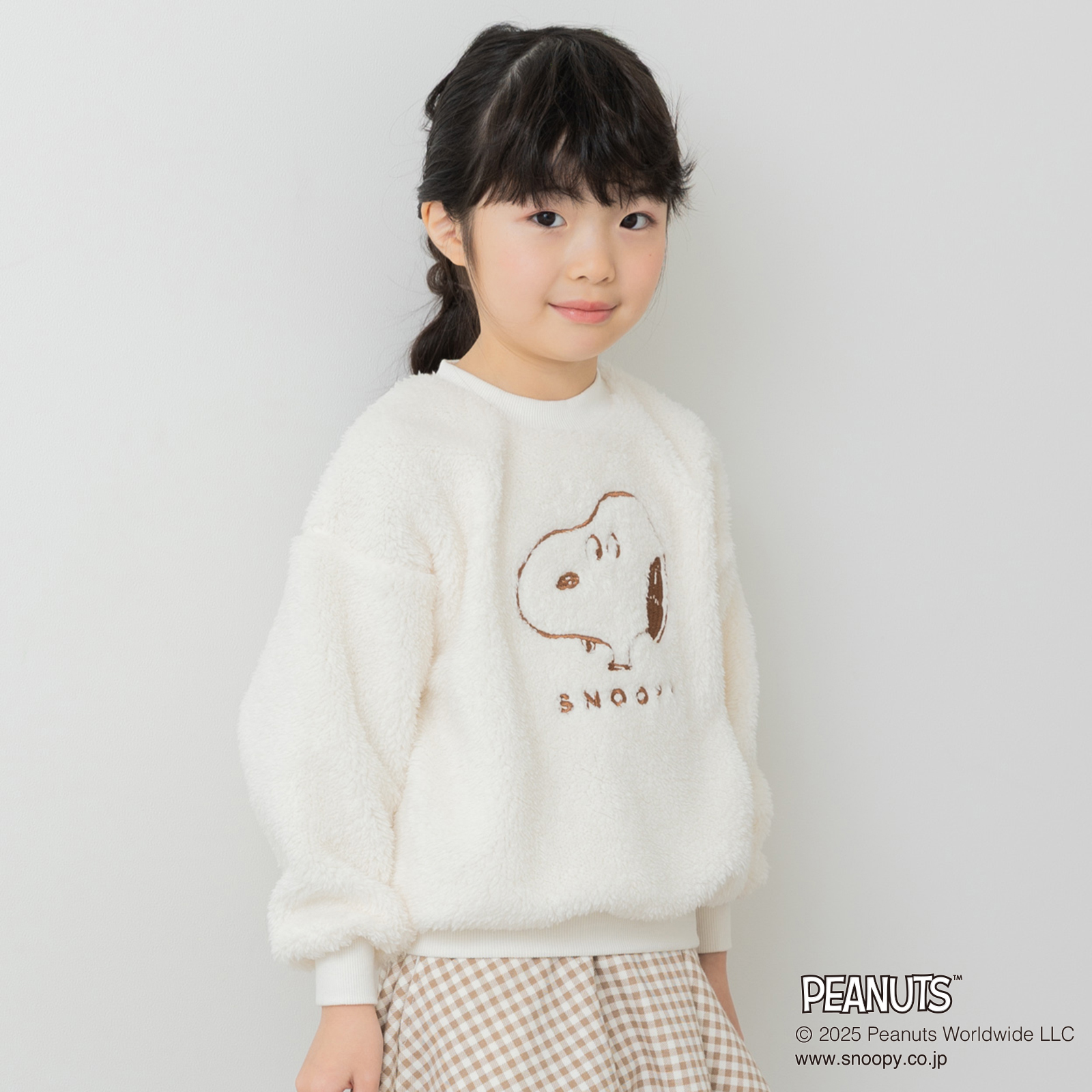 SNOOPY（スヌーピー） キッズ 長袖 トレーナー スウェット ボア