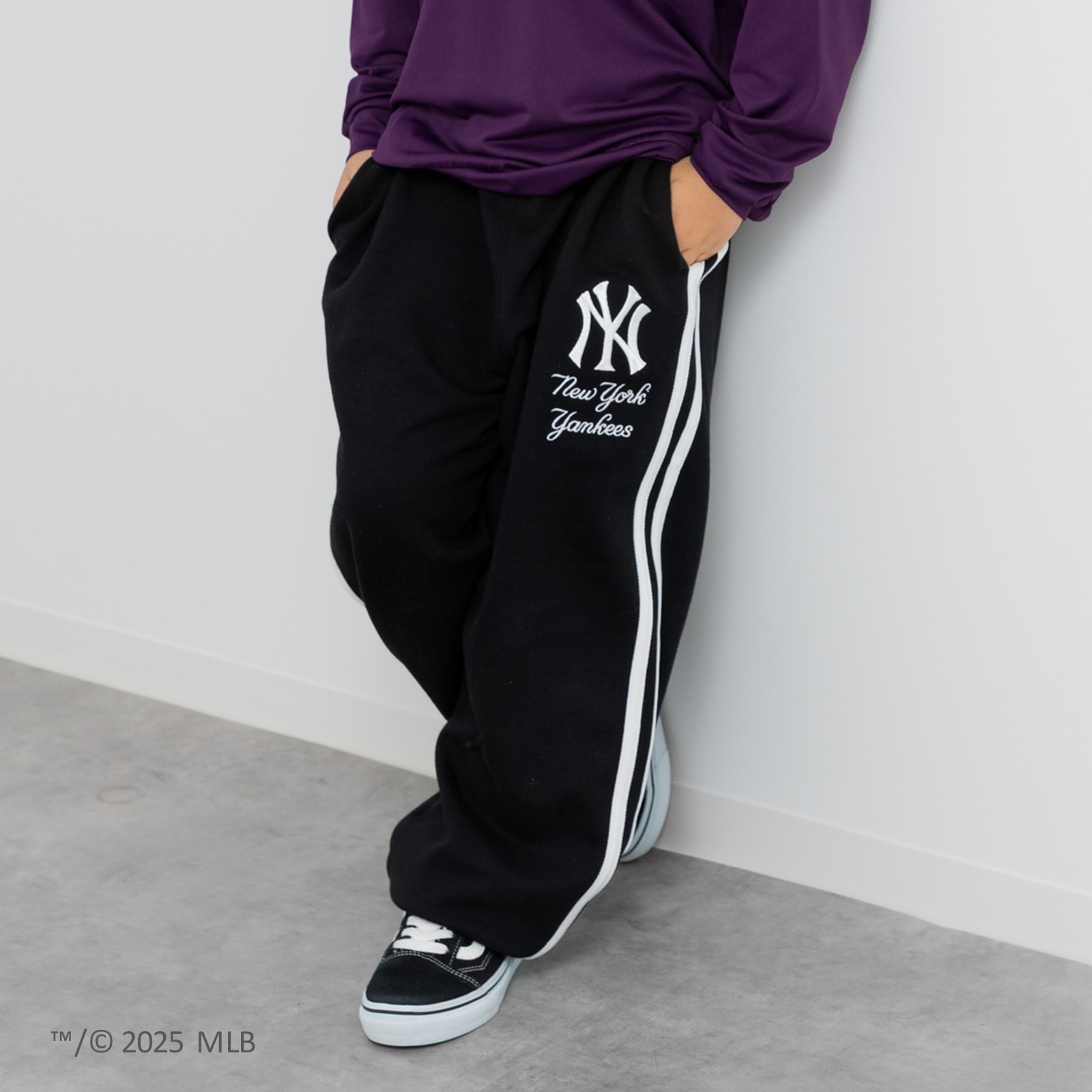 MLB キッズ 子供服 長ズボン パンツ スウェット 男の子 ロゴ 