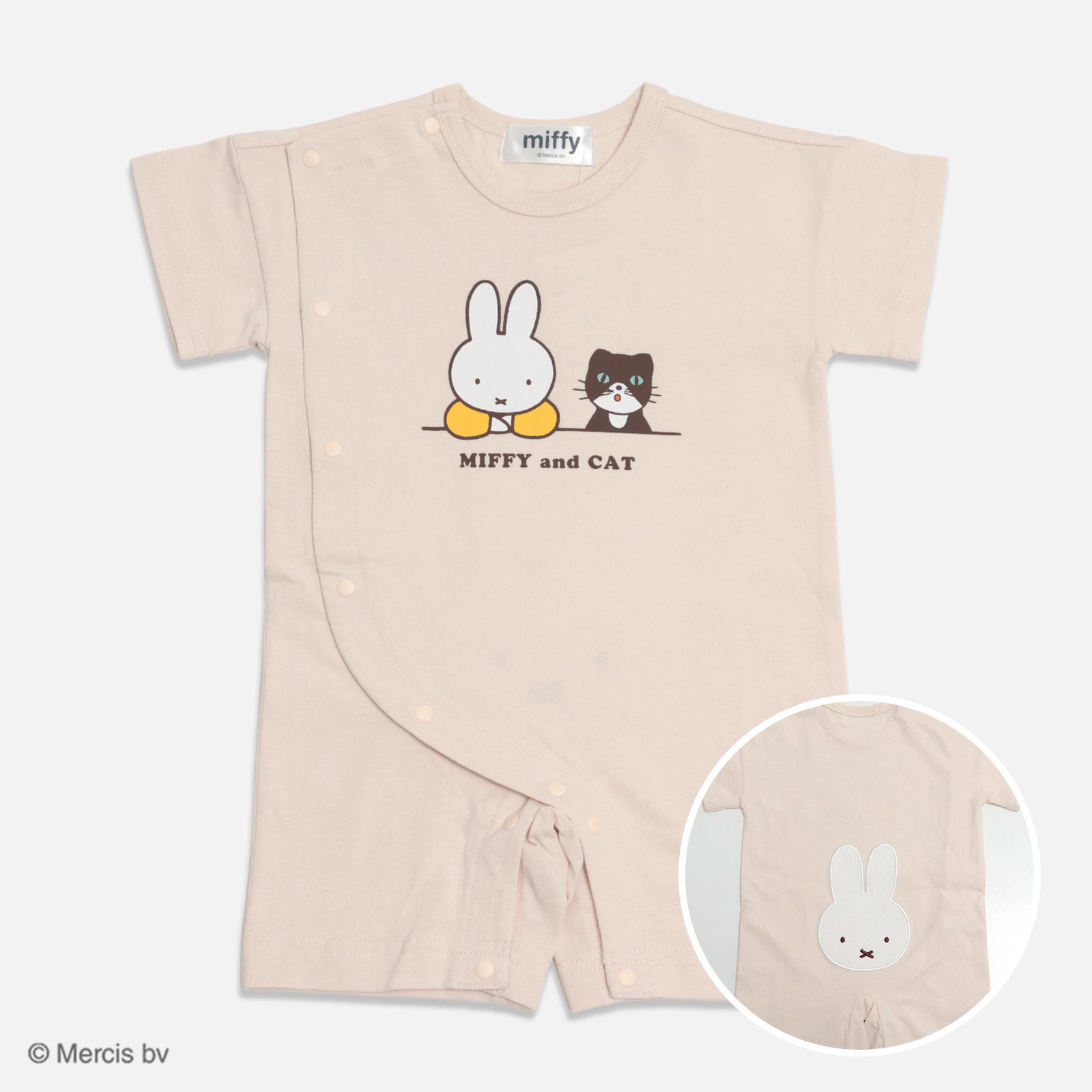 Miffy（ミッフィー） 半袖 ミニカバーオール ロンパース 新生児 