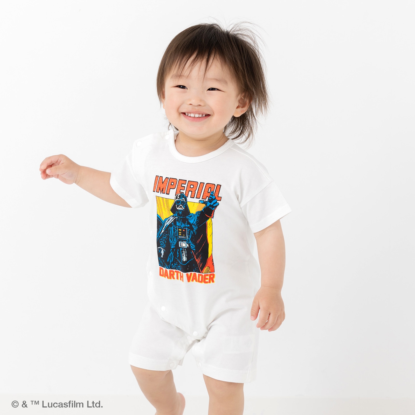 スター・ウォーズ 半袖 ロンパース カバーオール ベビー 新生児 赤ちゃん 子供服 男の子 綿100％ STAR WARS ダース・ベイダー 夏 [M便 1/2] | STAR WARS | 01