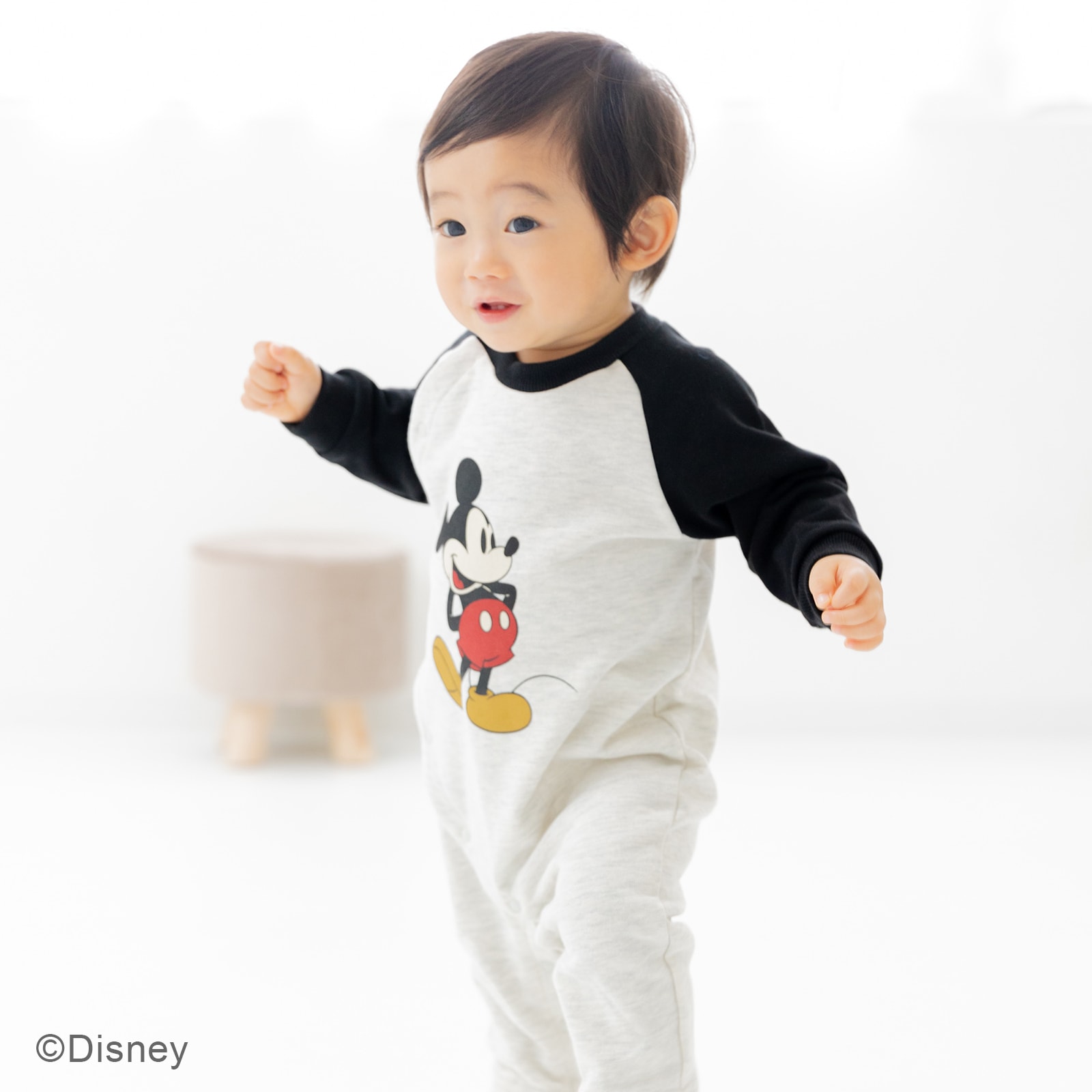ミッキーマウス  カバーオール ロンパース 長袖 新生児 赤ちゃん ベビー服 男の子 女の子 裏毛 ディズニー Disney 秋冬 | Disney | 01