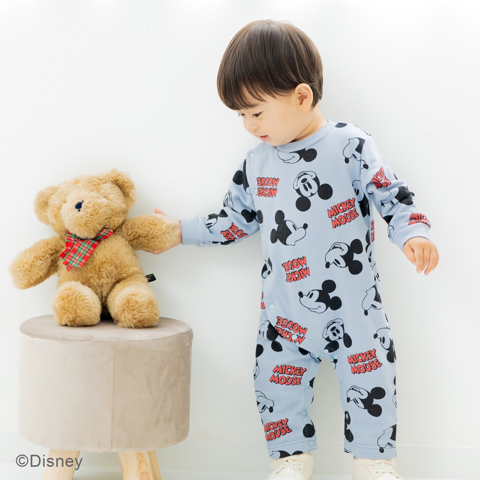 ミッキーマウス  カバーオール ロンパース 長袖 新生児 赤ちゃん ベビー服 男の子 女の子 裏毛 ディズニー Disney 秋冬 | Disney | 04