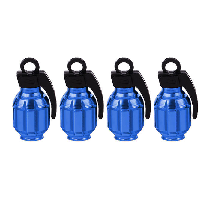 バルブキャップ 自転車 サイクル用品 軽量 手榴弾型 エアーバルブキャップ 自転車バルブキャップ  汎用品 4個セット アルミ 軽量タイプ かっこいい ミリタリー |  | 02