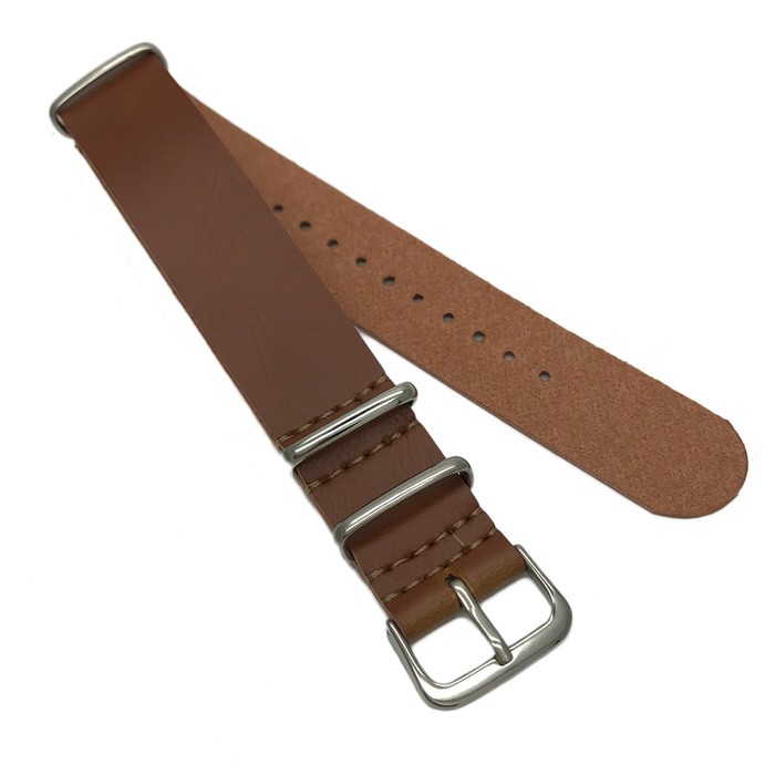 腕時計替えベルトNATOタイプ フェイクレザー ライトブラウン 22mm NATO 革ベルト |  | 01
