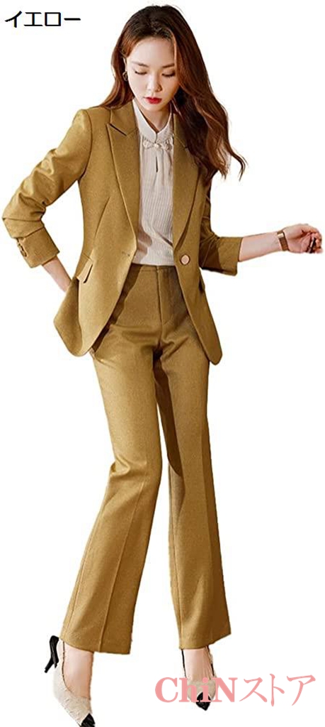 スーツ レディース パンツスーツ ビジネススーツ オフィス 上下セット ジャケット パンツ フォーマ...