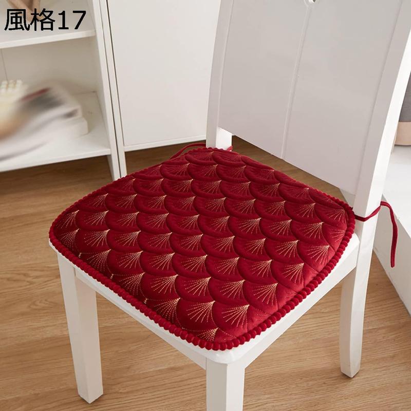 椅子 クッション シートクッション 座布団 42*44cm*2 チェア用 ひも付き 可愛い 食卓椅子用クッション 風格 ダイニング 北欧｜chin-st｜10