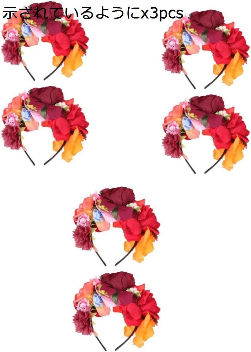 6 個 コスプレ 魅力的 頭飾り 写真 衣装 祭り 薔薇 装飾 ユニーク シミュレーション 女 子 ...