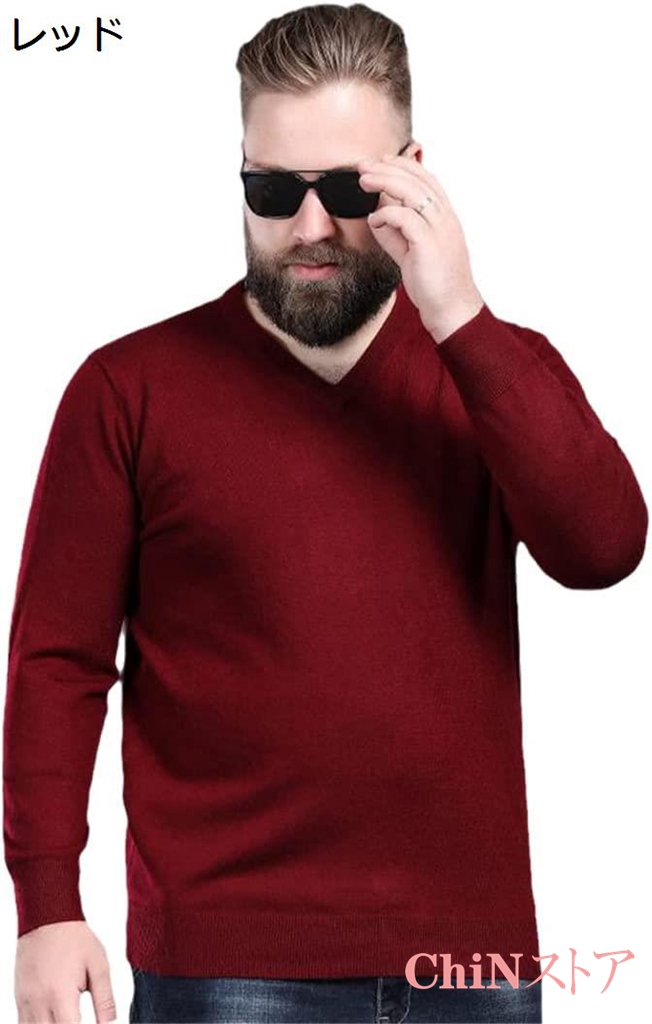 ファッション 秋 大き 男性 カジュアル コンピューター ニット Vネック セーター
