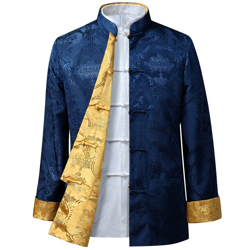 チャイナ　リバーシブル　中綿ジャケット チャイナ服 メンズ チャイナジャケット 唐装 男性用 両面着用