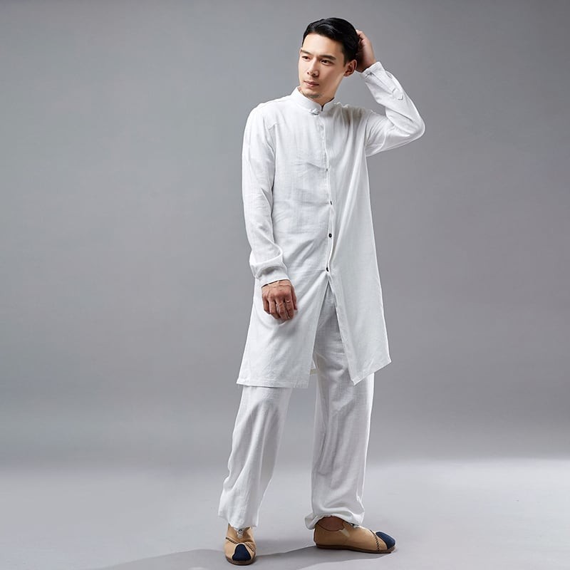 チャイナ服 メンズ 男性用 チャイナジャケット ロング 丈長