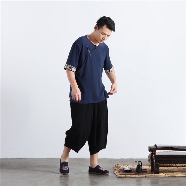 チャイナ服 Tシャツ メンズ 男性用 チャイナtシャツ カジュアル 漢服 斜め開き 半袖 チャイナボタン トップス 中華服 中国服 送料無料 Chdlm チャイナカジュアル 通販 Yahoo ショッピング
