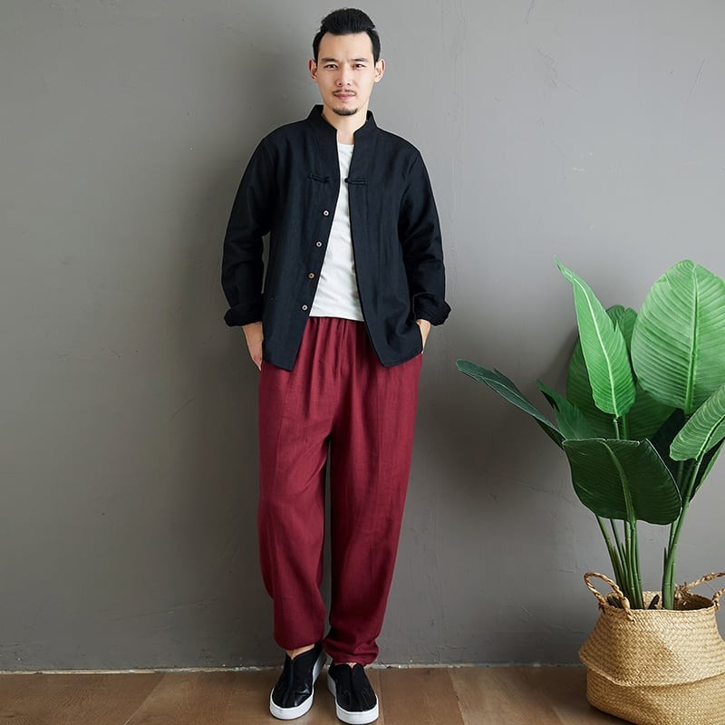 チャイナ服 メンズ ジャケット カンフー服 唐装 比翼前立て 民族衣装