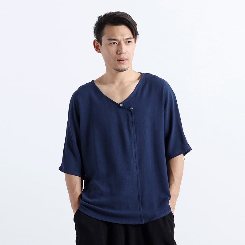 チャイナ服 チャイナtシャツ 漢服 カンフー服 メンズ 男性用 非対称 アシンメトリー チャイナボタン 中華風 送料無料 綿麻 Chdlm チャイナカジュアル 通販 Yahoo ショッピング
