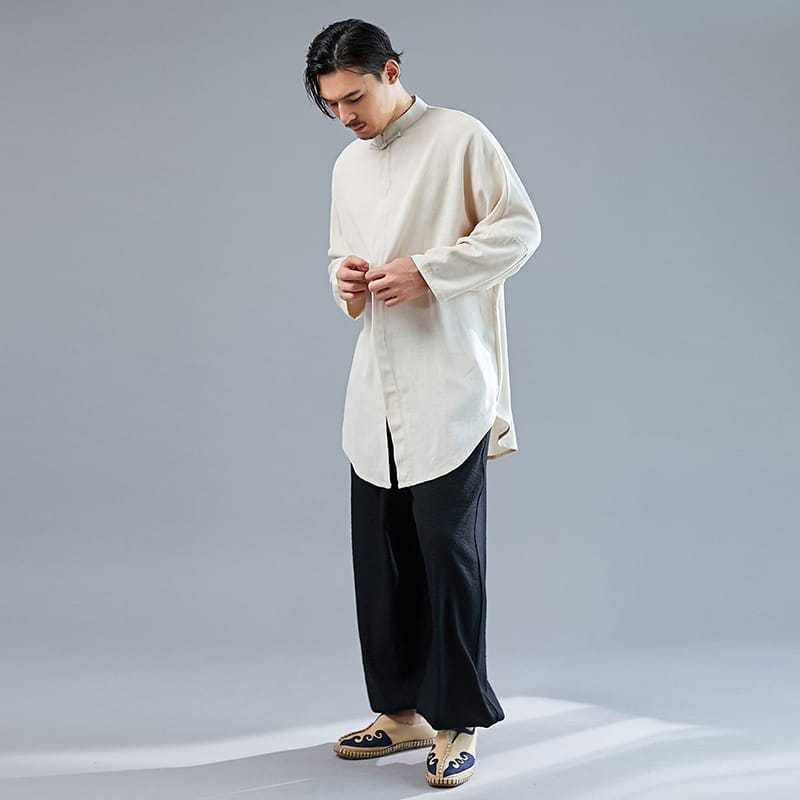 チャイナ服 メンズ 男性用 チャイナシャツ 漢服 ラウンドカット