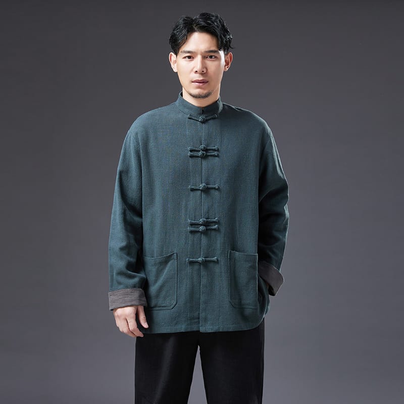 チャイナ服 メンズ ジャケット カンフー服 男性用 カフス袖 チャイナ