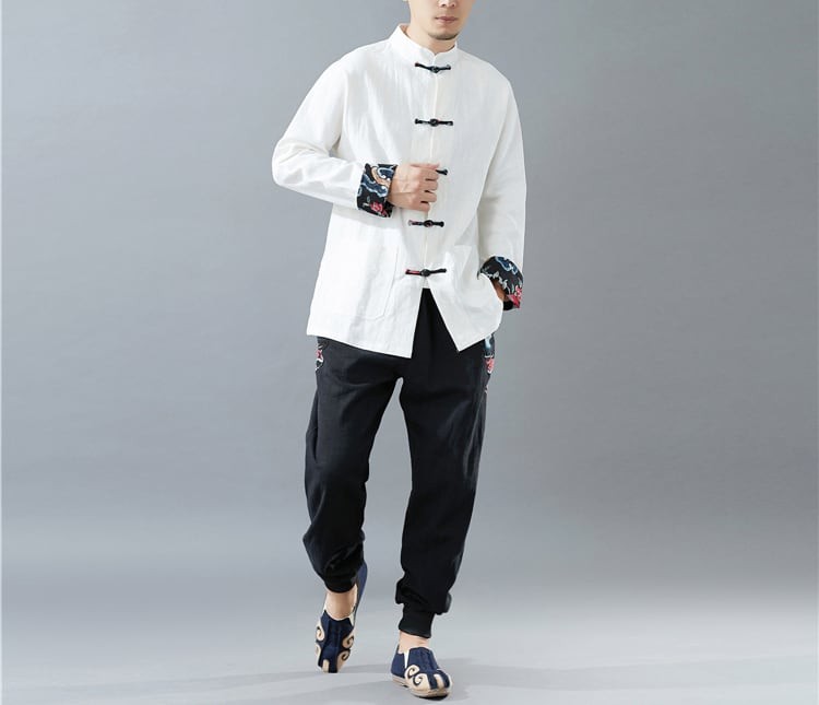チャイナ服のメンズシャツジャケット