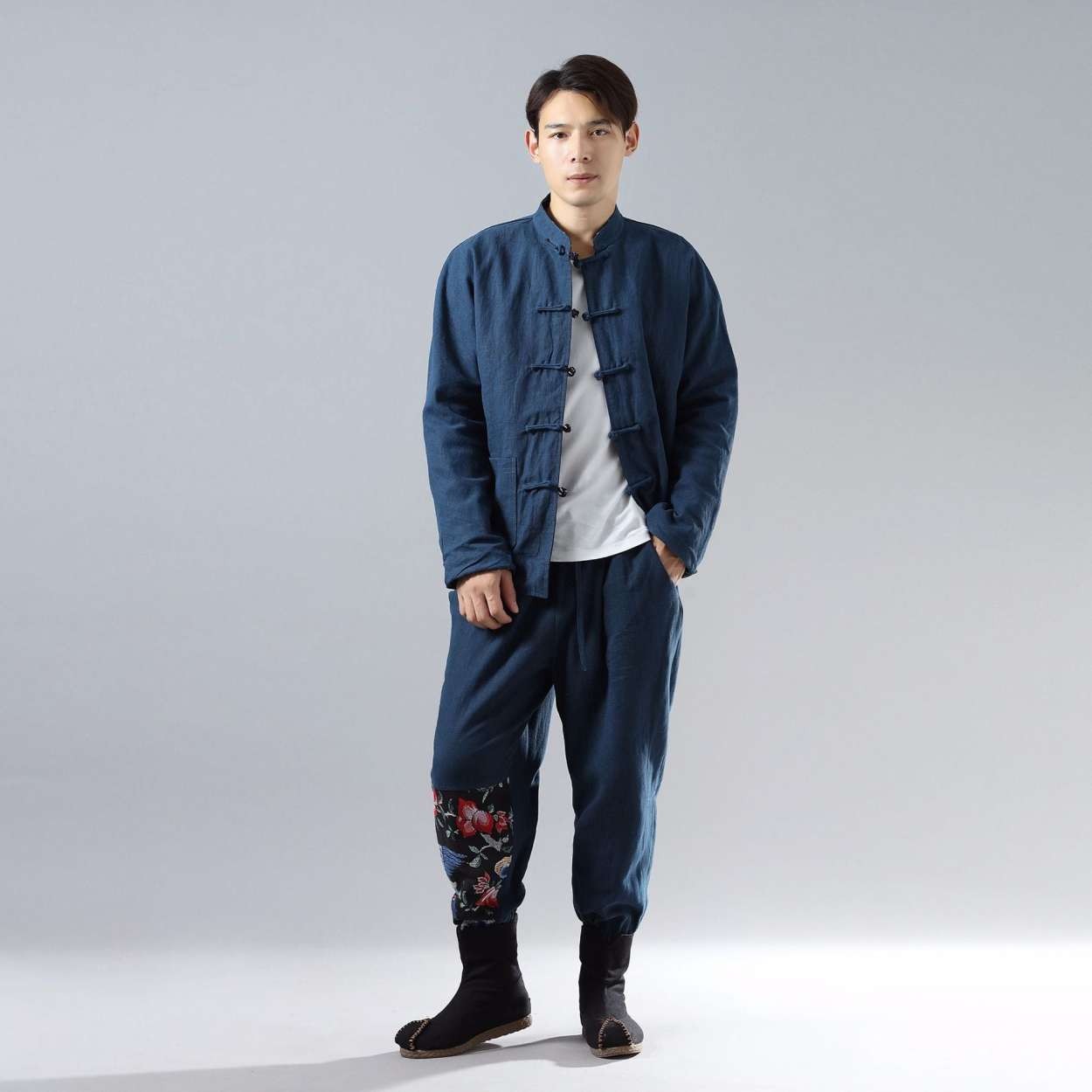 中国 メンズ チャイナ服 リバーシブルジャケット XXL チャイナ服 メンズ チャイナジャケット カンフージャケット 男性
