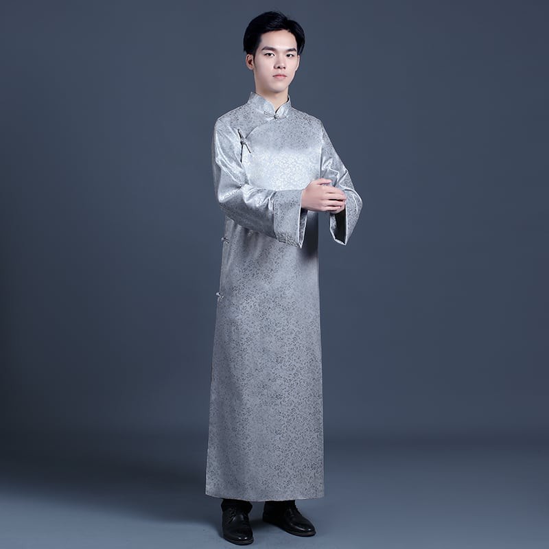 メンズの丈長中国服