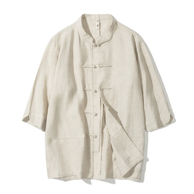 チャイナ服 メンズ 男性用 チャイナシャツ 7分袖 カンフー服