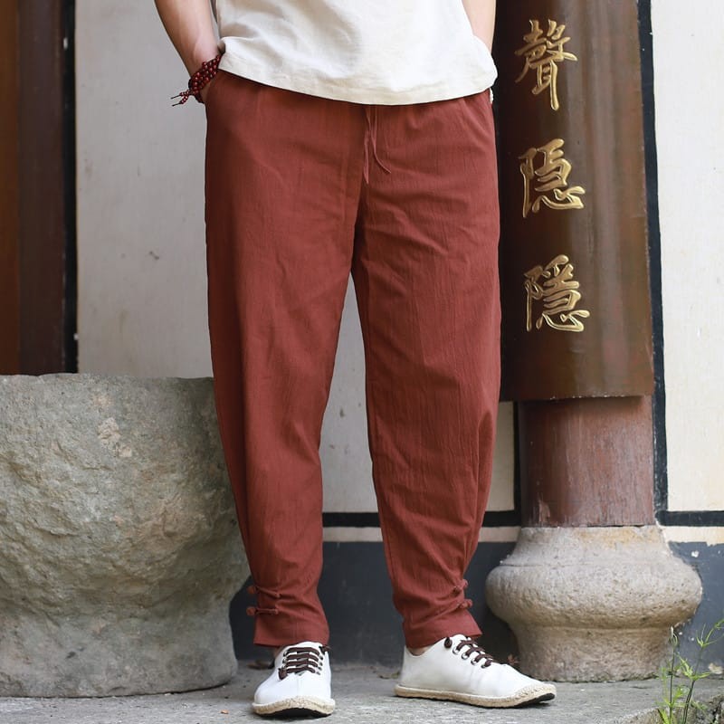 チャイナパンツ メンズ 中華服 中国服 カンフーパンツ 男性用 イージーパンツ チャイナボタン ランタンパンツ ゆったり 薄手 綿麻 春夏 送料無料 Chyui100 チャイナカジュアル 通販 Yahoo ショッピング