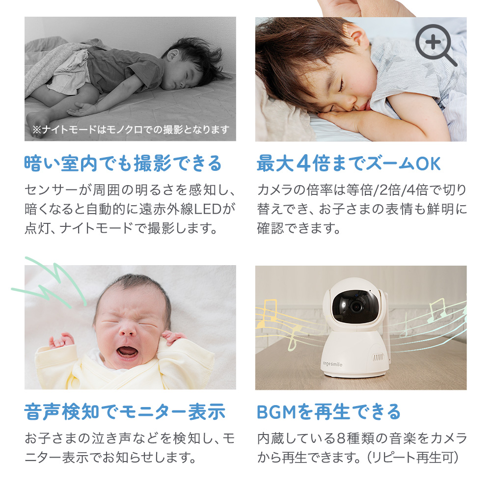 i  Baby monitor/アイベビィモニター[未使用]【値引相談受付中!】 ちゃいなび angesmile ベビーモニター 見守りカメラ 高画質 双方