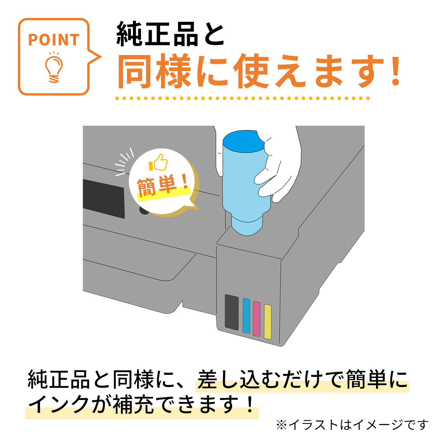 HP31 互換インクボトル HP31Y イエロー×2 ヒューレットパッカード 対応機種：HP Smart Tank 5105 / 5106 / 6005 / 6006 / 7005 / 7305 / 7306｜chips｜04