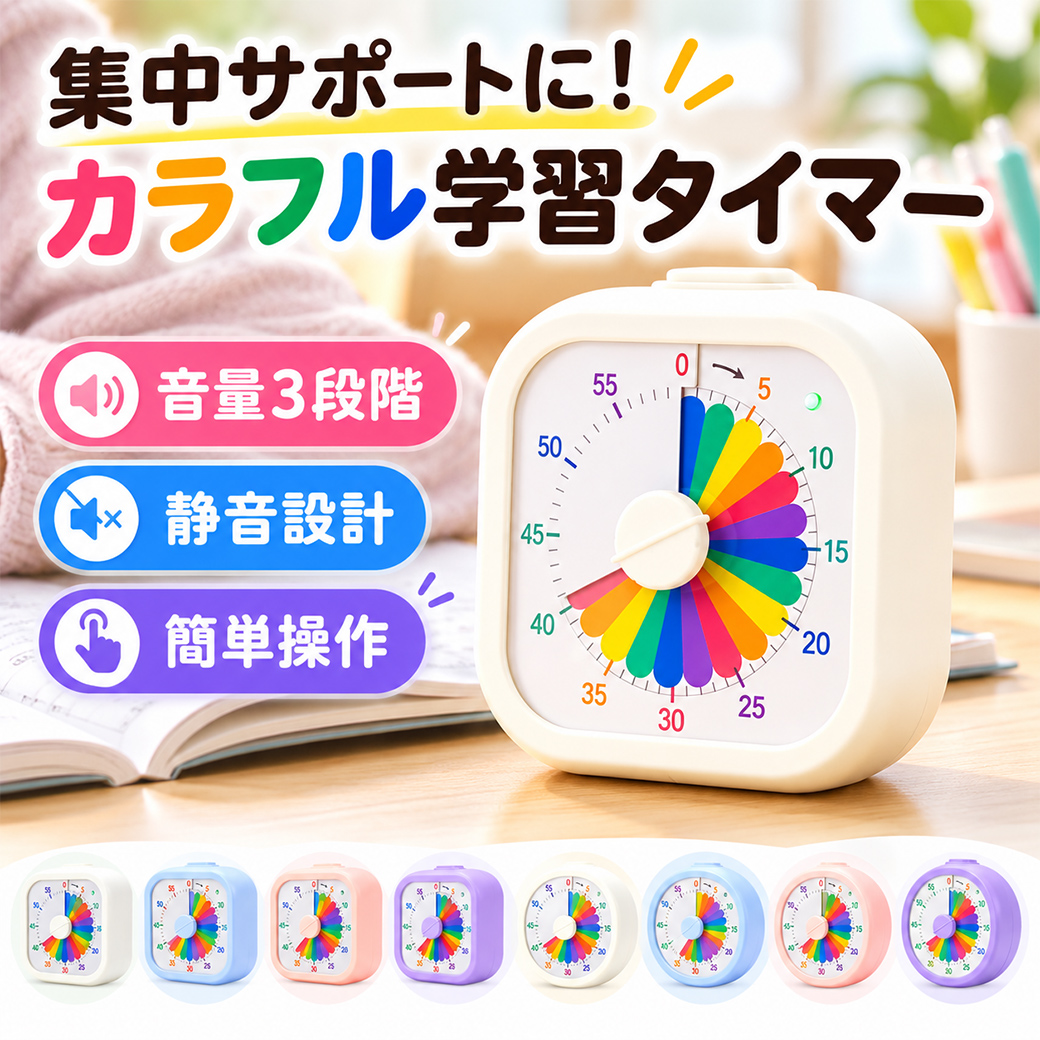 学習タイマー 勉強タイマー 子供 時間管理 こども知育時計 可視化タイマー 置き時計 勉強 ゲーム タスク管理 | 