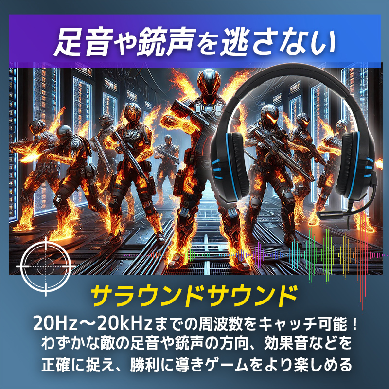 ゲーミングヘッドセット 有線 ヘッドホン (ヘッドフォン) PS5 PS4 switch対応 マイク付き 軽量 ゲーミングヘッドホン ボイスチャット 関連画像5
