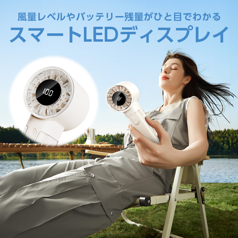 ハンディファン 首掛け 扇風機 卓上 小型 携帯 手持ち 静音 2025 軽量