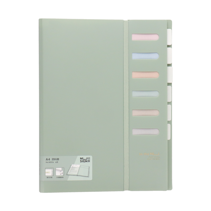 インデックスポケットファイル A4 6ポケット内蔵で、1ポケットあたりA4用紙最大30枚ずつ収納が可能な大容量のファイル  文具 収納 事務用品 Nusign deli | インクのチップス | 02