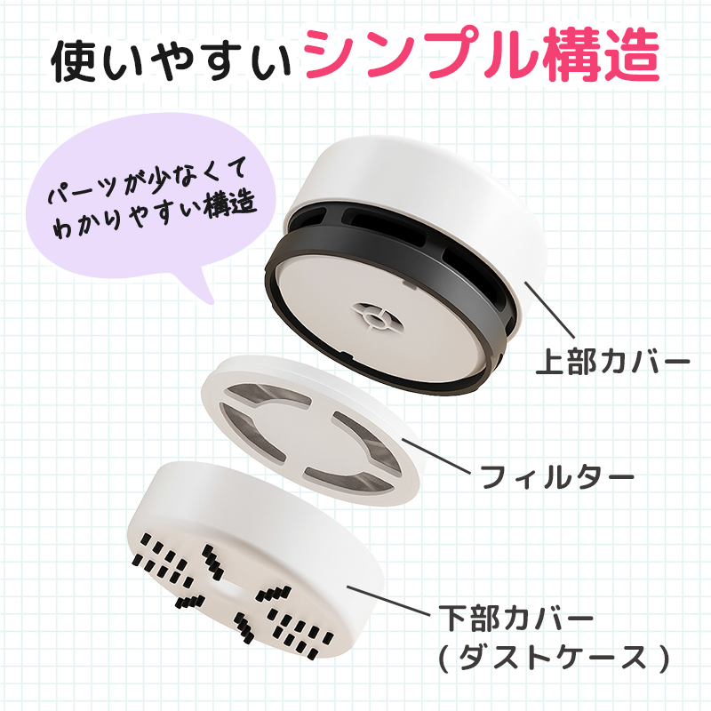 卓上クリーナー 消しカス 消しゴム クリーナー 電動 子供 コンパクト 乾電池式 鉛筆削りと同時購入で送料無料 | インクのチップス | 15