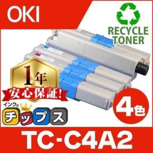 TC-C4A （TCC4A） OKI用（沖電気用） トナーカートリッジ TC-C4AK2+TC-C4AC2+TC-C4AM2+TC-C4AY2 4色セットリサイクルトナー C332dnw MC363dnw