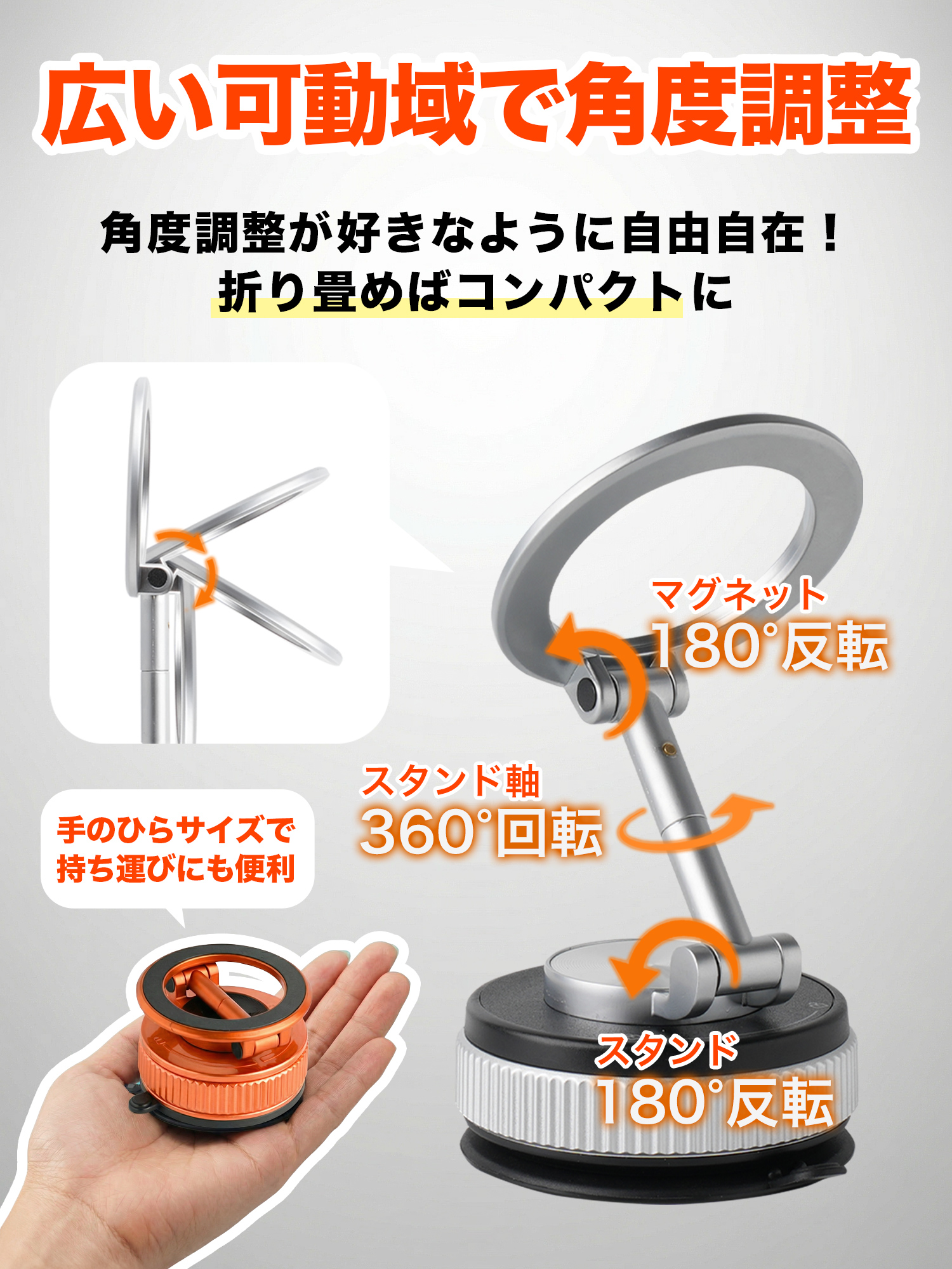 スマホホルダー 車 magsafe 車載ホルダー スマホスタンド 車 マグセーフ 車載 角度調節 マグネット吸着 真空式吸着 2WAY ZZ-104 |  | 07