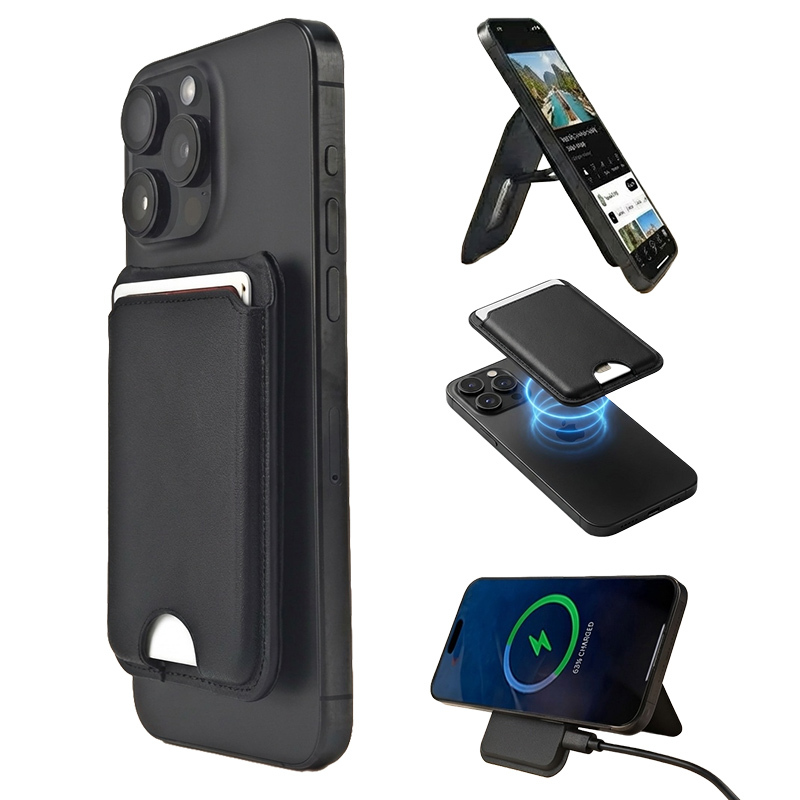 magsafe カードケース 充電 magsafe充電器 マグセーフ iPhone 充電器 ワイヤレス充電器 カードケース型 マグネット式 スタンド 15ｗ ZZ-CD01 | インクのチップス | 02