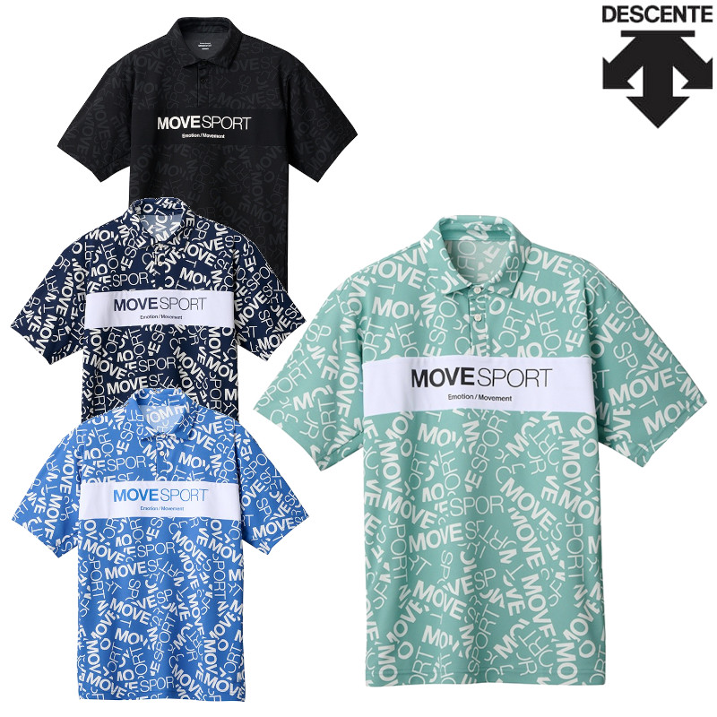 DESCENTE デサント SUNSCREEN ミニ鹿の子 総柄グラフィック