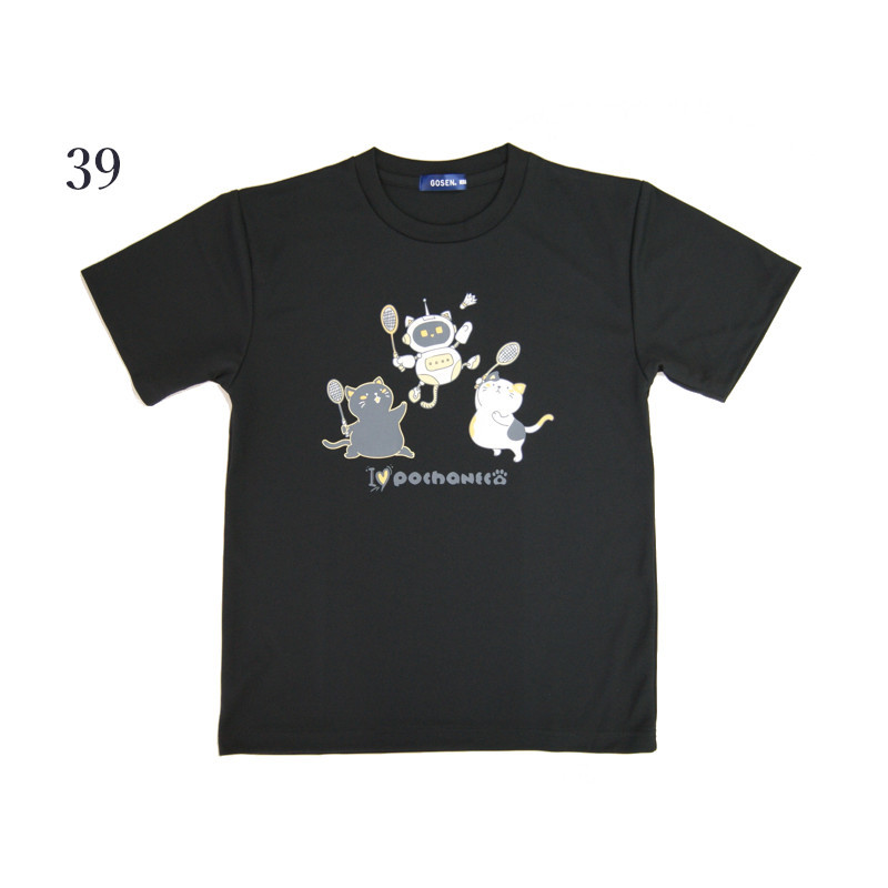 GOSEN（ゴーセン） 2025年秋企画 ポチャネコ バドミントンTシャツ