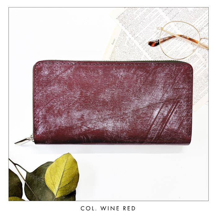 蛇腹 カードポケット付き 長財布 本革 財布 ブライドルレザー ラウンド