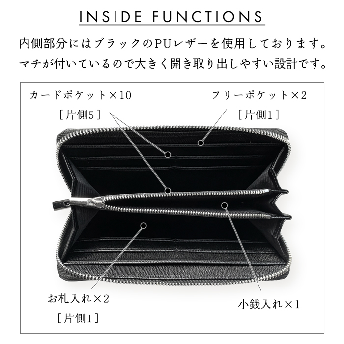 イタリア産 本革 マルゴーフォグ 長財布 メンズ 財布 ラウンド